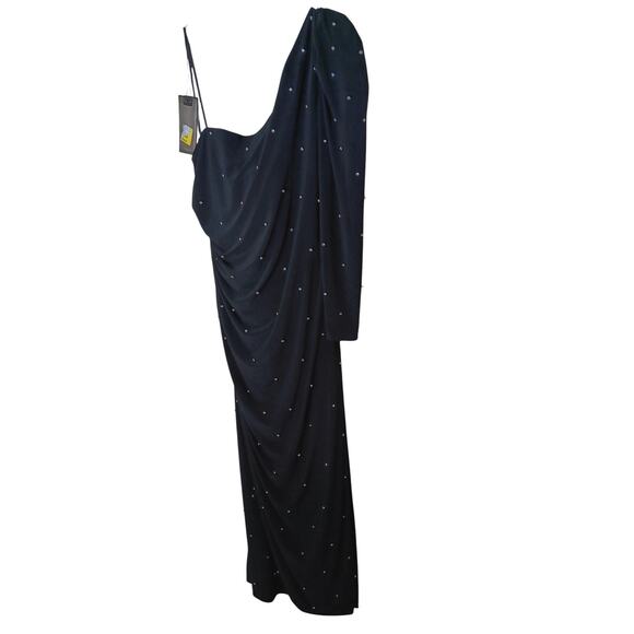 New Mac Duggal 67733 Black One Sleeve Beaded Evening Gown Dress Size 20W - Picture 3 of 15